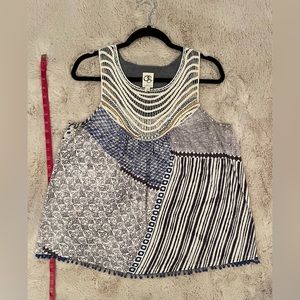 Anthropologie - OS Crochet Neckline Tank Top